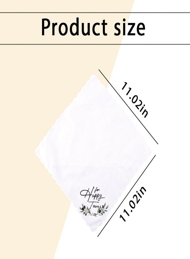 Yreamont Happy Tears Handkerchief for Wedding Day, Wedding Gifts for Women Men Bride Groom Mother Father of Bride Embroidered Handkerchief for Son Daughter in Law Gift from Father Mother in Law - Image 2