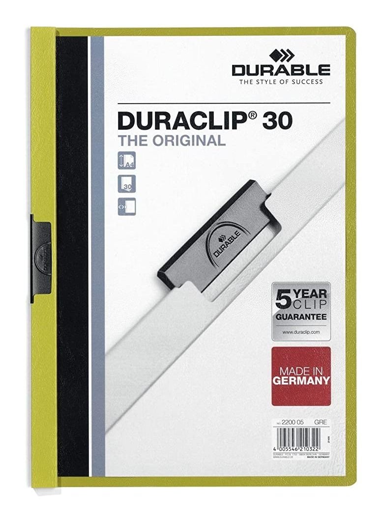 Durable - Durable Duraclip File (A4, Green, DUPG2200-05) - Image 1