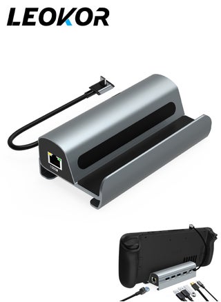 Docking Station Compatible with  6-in-1 Steam Deck Dock with HDMI 2.0 4K 60Hz, Gigabit Ethernet, 3 USB-A 3.0 and Full Speed Charging USB-C Port - pzsku/Z0061D58D170C47593B5DZ/45/_/1713603900/28e998e1-332c-457b-9a4f-c74fa88bd158