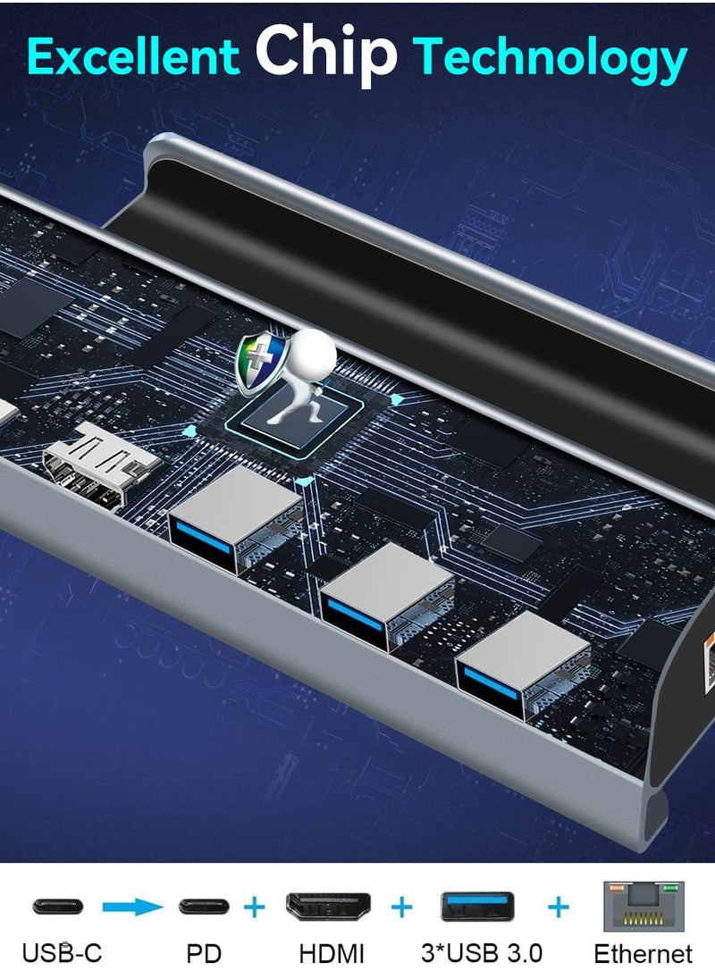ليوكور قاعدة إرساء متوافقة مع منصة Steam Deck 6 في 1 مع HDMI 2.0 4K وجيجابت إيثرنتو3 منافذ USB-A 3.0 ومنفذ USB-C للشحن عالي السرعة  - Image 5