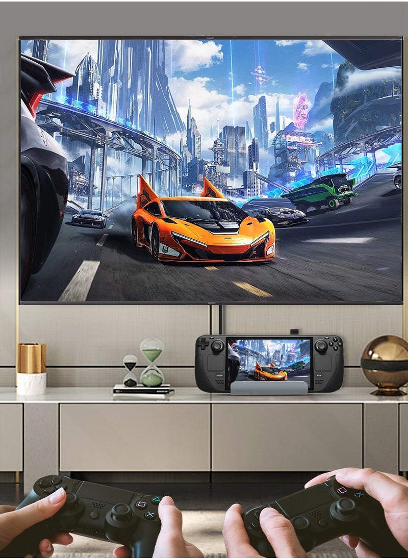 Docking Station Compatible with  6-in-1 Steam Deck Dock with HDMI 2.0 4K 60Hz, Gigabit Ethernet, 3 USB-A 3.0 and Full Speed Charging USB-C Port