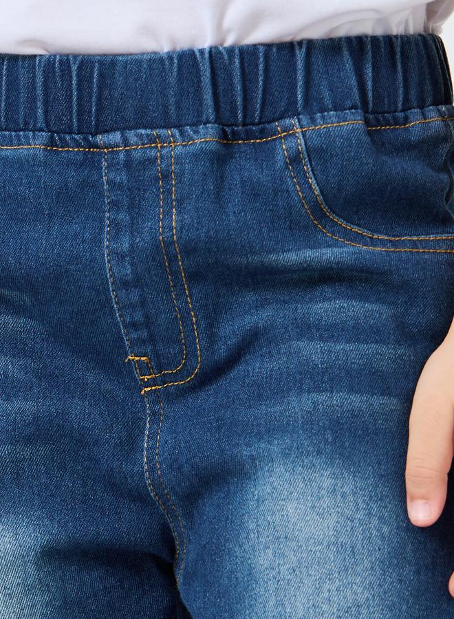 ستايلي جيقنز بتفاصيل باهتة مع خصر مطاطي - Image 3