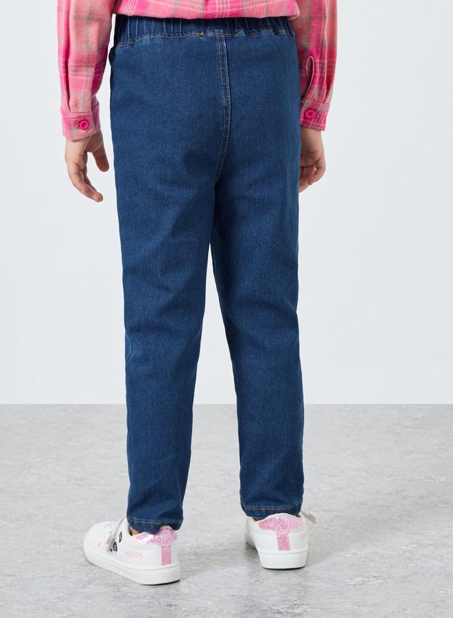 ستايلي جيقنز بتفاصيل باهتة مع خصر مطاطي - Image 4