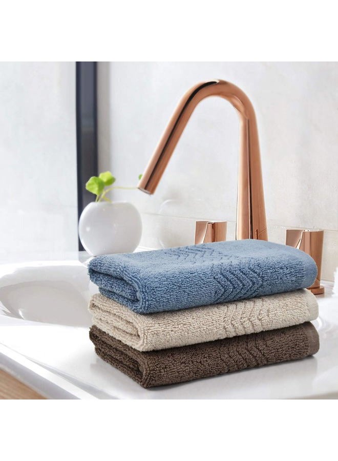 Cleanbear Cotton Washcloths Bath Wash Cloth Set 13 x 13 Inches, 6-Pack Face Cloths with 3 Colors - Image 5