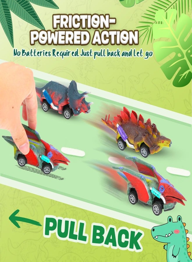 EASYFUN Dinosaur Toys for Kids 3-5 Pull Back Toy Cars 6 Pack Dino Toys for 3 4 5 and Up Boys Girls Dinosaur Games with T-Rex Dinosaur Toy Cars Gift for Toddler - Image 3