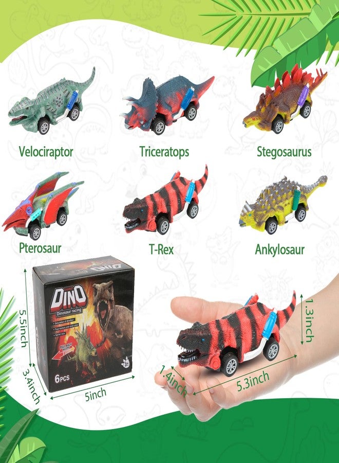 EASYFUN Dinosaur Toys for Kids 3-5 Pull Back Toy Cars 6 Pack Dino Toys for 3 4 5 and Up Boys Girls Dinosaur Games with T-Rex Dinosaur Toy Cars Gift for Toddler - Image 5
