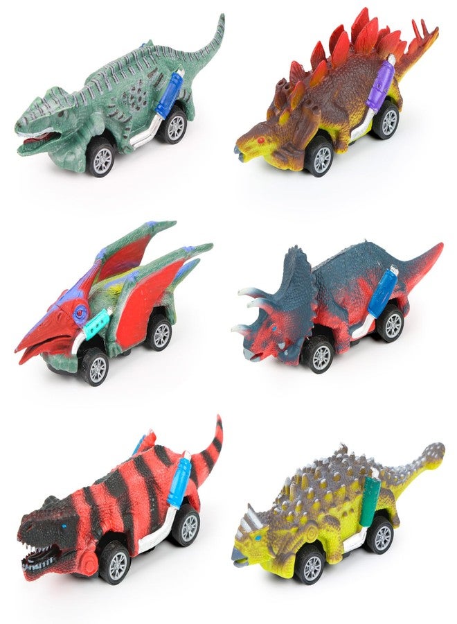EASYFUN Dinosaur Toys for Kids 3-5 Pull Back Toy Cars 6 Pack Dino Toys for 3 4 5 and Up Boys Girls Dinosaur Games with T-Rex Dinosaur Toy Cars Gift for Toddler - Image 1