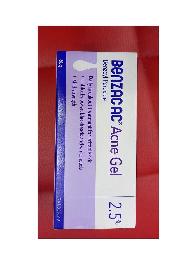 GALDERMA Benzac AC 2.5% Benzoyl Peroxide Gel 60g - Image 1