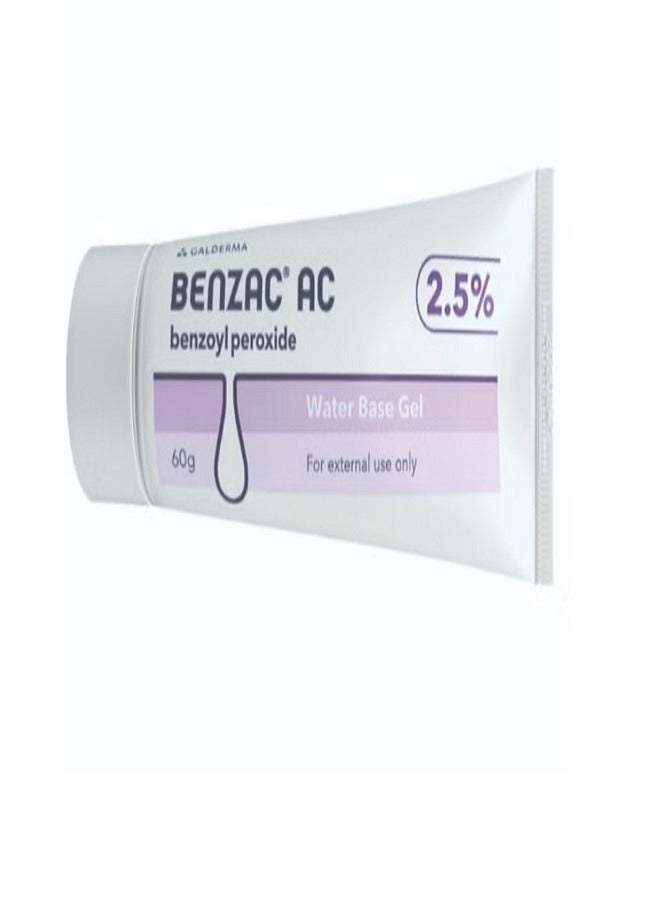 GALDERMA Benzac AC 2.5% Benzoyl Peroxide Gel 60g - Image 2