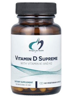 designs for health Vitamin D Supreme with Vitamin K1 and K2 60 Vegetarian Capsules 