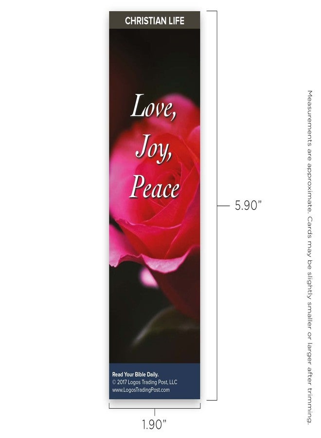 Logos Trading Post Christian Bookmark with Bible Verse, Pack of 25, Christian Life Themed, Love Joy Peace, Fruits of The Spirit, Galatians 5:22-23 - Image 3