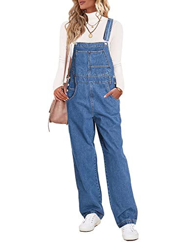luvamia Women's Jumpsuit Denim Overalls for Women Loose Overalls for Women Womens Blue Denim Overalls Classic Blue Size Small Fits Size 4 / Size 6 - Image 1