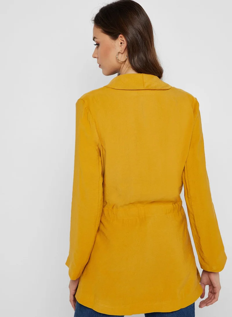 Iconic Pocket Detail Tie Waist Coat