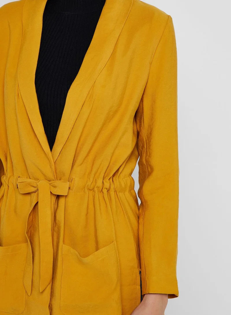Iconic Pocket Detail Tie Waist Coat