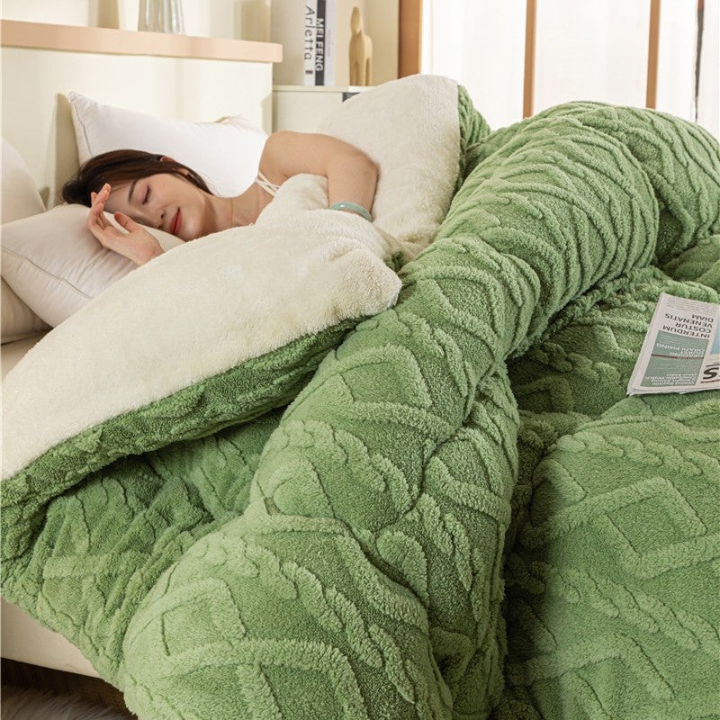 Winter Thickened Warm Tower Velvet Arctic Velvet Quilt Lambswool Double-Sided Velvet Winter Quilt For Student Dormitory - Image 1