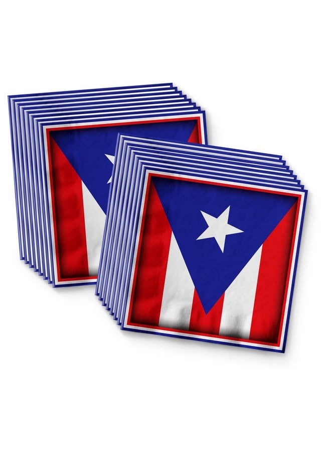 Birthday Galore - Puerto Rico Flag Birthday Party Supplies Set Plates Napkins Cups Tableware Kit For 16 - Image 1