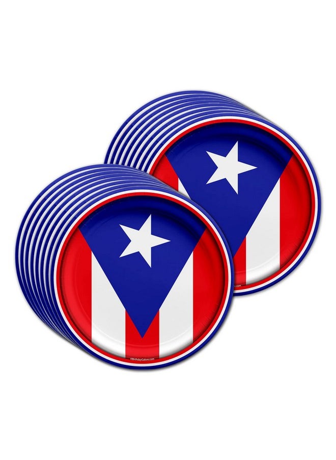 Birthday Galore - Puerto Rico Flag Birthday Party Supplies Set Plates Napkins Cups Tableware Kit For 16 - Image 1