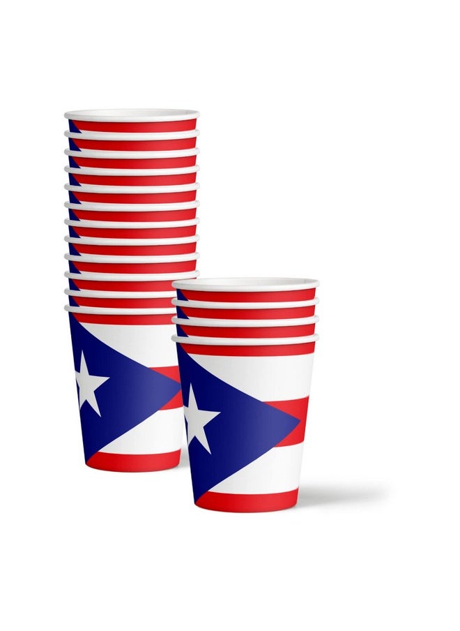 Birthday Galore - Puerto Rico Flag Birthday Party Supplies Set Plates Napkins Cups Tableware Kit For 16 - Image 1