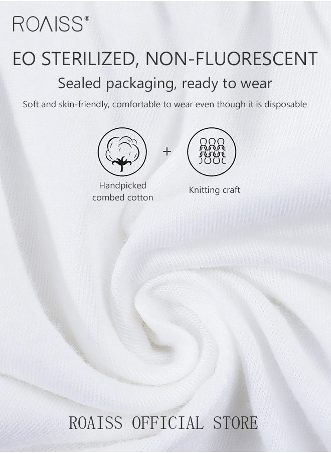 roaiss - 15 Pack Set Women's Disposable Briefs Pregnant Confinement Postpartum Sterile High Stretch Panties Mid-waist Hygiene Soft Underpants Individual Package Underwear White - Image 1
