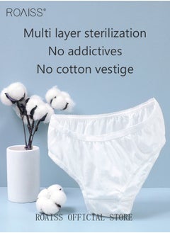 roaiss 15 Pack Set Women's Disposable Briefs Pregnant Confinement Postpartum Sterile High Stretch Panties Mid-waist Hygiene Soft Underpants Individual Package Underwear White  - Image 4