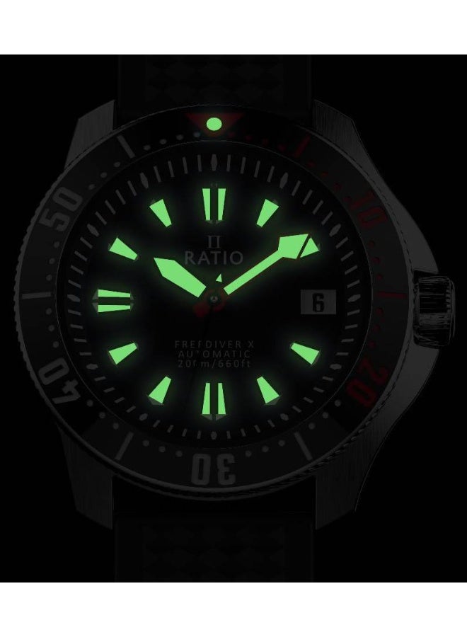 Ratio FreeDiver X Marine Black With Black Ceramic Inlay Automatic Diver RTX001 200M Men's Watch - Image 5