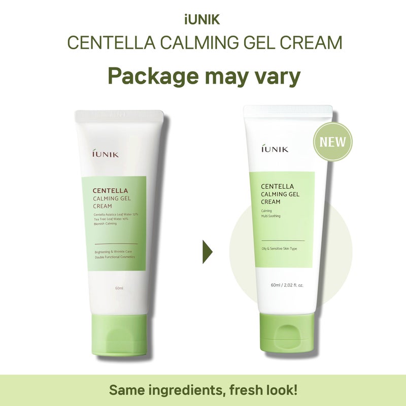IUNIK Centella Calming Gel Cream Vegan Non-Sticky Moisturizing Blemish Care w/Centella Asiatica Tea Tree Soothes Acne Rosacea Oily & Sensitive Skin Korean Skincare - Image 2
