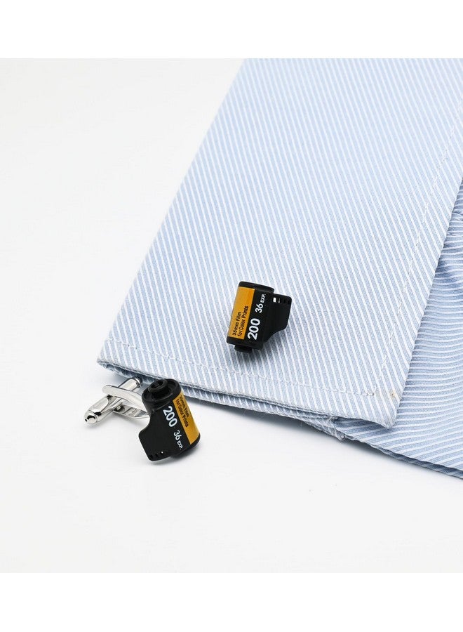 Jonwo Funny Camera Roll Film Cufflinks For Men Dress In Gift Case Unique Black Men'S Cufflinks Set For Wedding Party Birthday Anniversary Dress - Image 2