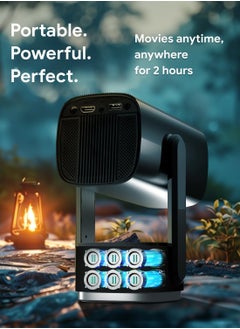 ET-LIFE Projector - 4K 1080P HD Smart Android 11.00 Portable Mini Projectors,  Auto Focus Battery Powered Wireless Projector With WIFI and Bluetooth for Home Cinema and Outdoor, White  - Image 2