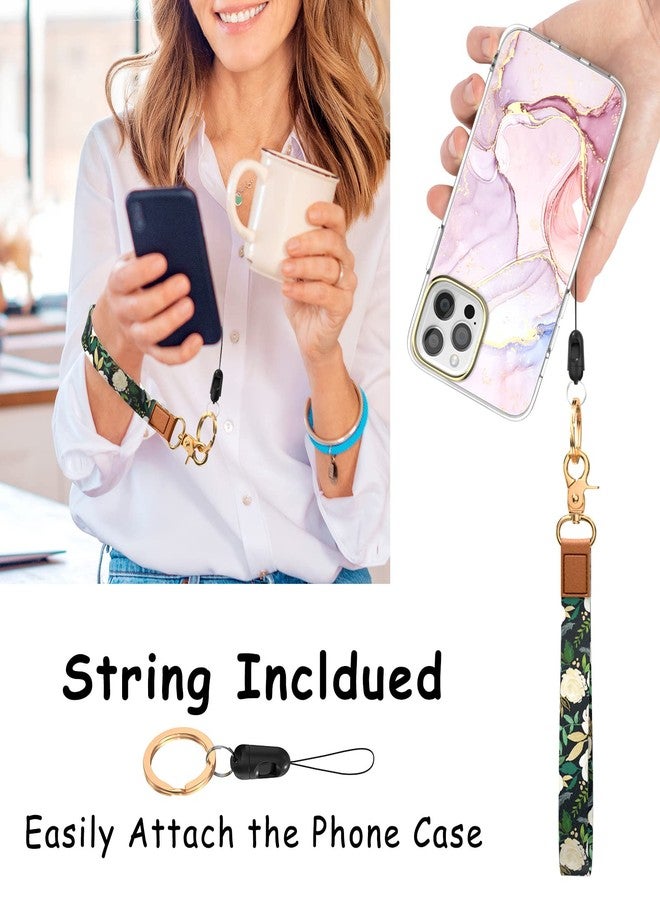 Hsxnam Wrist Lanyard Key Chain, Cute Wristlet Strap Keychain Holder for Women Men Car Keys ID Badges Card Wallet Phone Camera, White Floral - Image 4