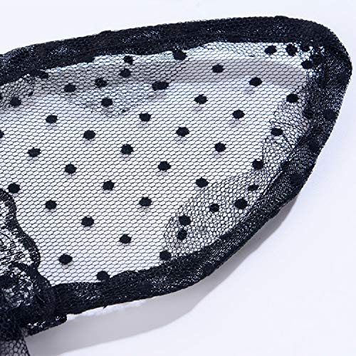 LSHDXD Halloween Headband Cat Ears Lace Veil Hair Band Headdress for Women, Perfect Hair Accessories for Halloween Ball Party Masquerade and Cosplay. - Image 4