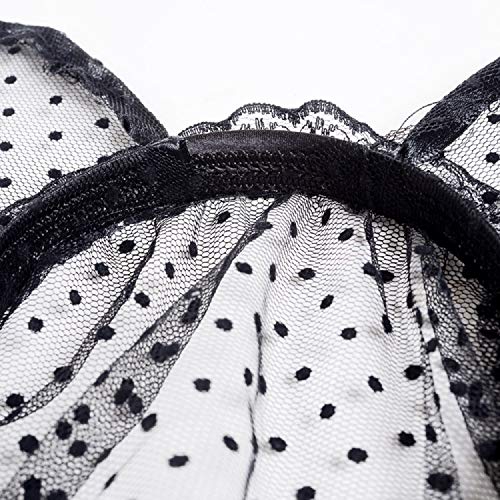 LSHDXD Halloween Headband Cat Ears Lace Veil Hair Band Headdress for Women, Perfect Hair Accessories for Halloween Ball Party Masquerade and Cosplay. - Image 3