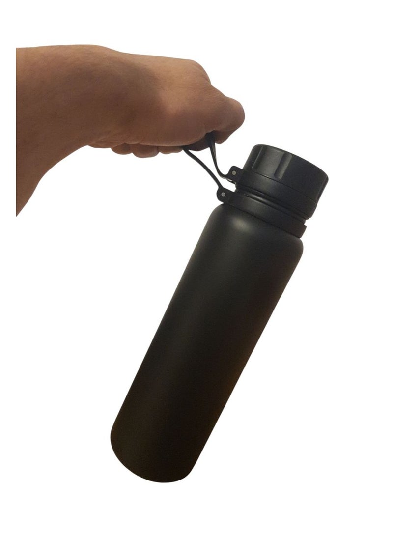 زجاجة مياه رياضية مزدوجة الجدار من الفولاذ المقاوم للصدأ، سعة 600 مل، معزولة - Image 2