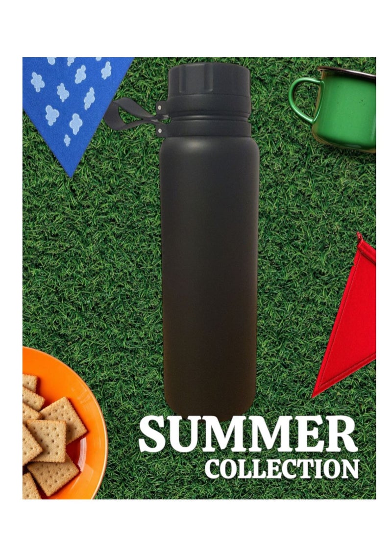 زجاجة مياه رياضية مزدوجة الجدار من الفولاذ المقاوم للصدأ، سعة 600 مل، معزولة - Image 3