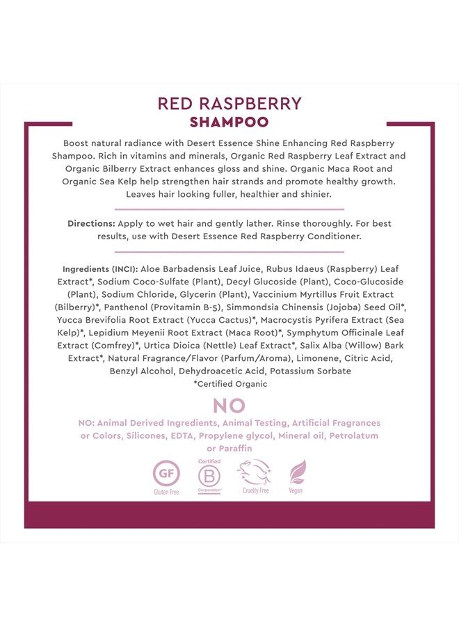 Desert Essence Red Raspberry Shampoo - 8 Fl Ounce - Gloss & Shine Enhancing - Strengthens Hair - Removes Everyday Pollutants - Vitamin A & C - Calcium - Magnesium - Image 5