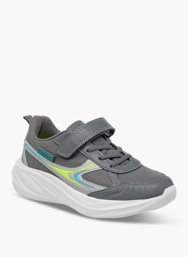 Kappa Boys' Panelled Sports Shoes with Hook and Loop Closure