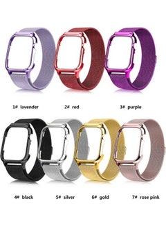NIBEMINENT Milanese Loop Magnetic Stainless Steel Watchband With Frame for Apple Watch Series 4/5 40mm Lavender Purple  - Image 5
