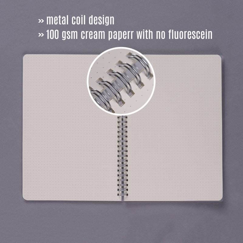B5 Coil Notebook Spiral Notebooks with Elastic Band Dotted Pages Diary Journal Memo Office and School Supplies - Image 4