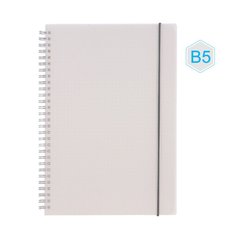 B5 Coil Notebook Spiral Notebooks with Elastic Band Dotted Pages Diary Journal Memo Office and School Supplies - Image 2