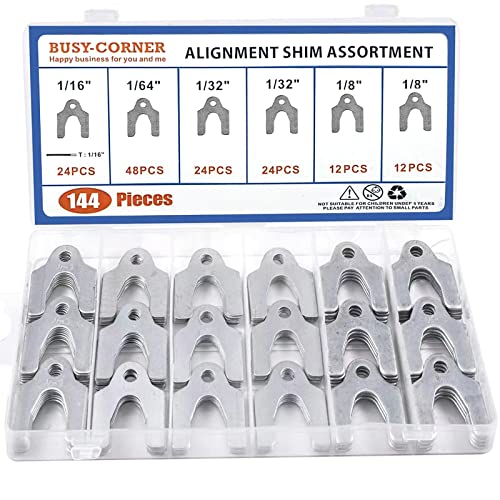BUSY-CORNER Auto Alignment Body Shims Assortment Kit 1/16" 1/64" 1/32" 1/8" (144 Pieces) BUSY-CORNER - Image 1