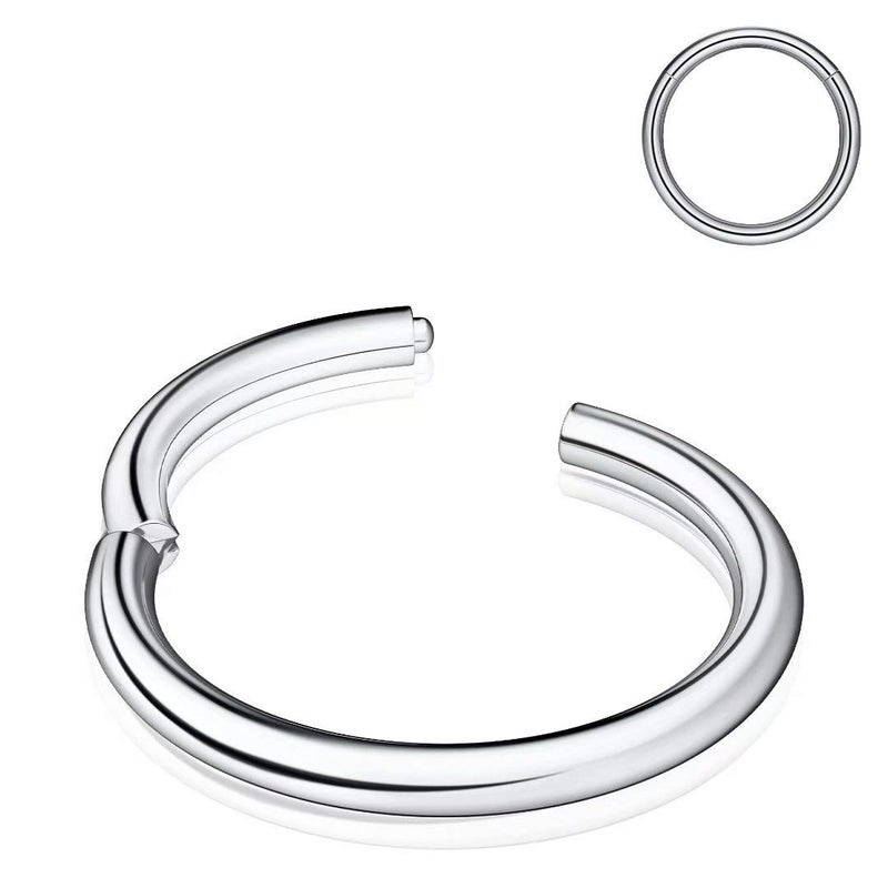 M MOOHAM Nose Rings for Women, 16g Silver Nose Ring Hoop Earring Surgical Steel Hypoallergenic Small Nose Piercings 16 Gauge 6mm Septum Ring Cartilage Hoop Tragus Earring Conch Piercing Jewelry for Women - Image 1