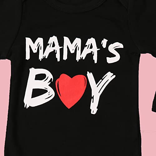 VAIZIQ My First Valentine's Day Outfit for Baby Boy - 3Pcs Set (Bodysuit, Pants & Hat) Baby Boy Valentine's Day Outfit Newborn to 12 Months Cute Heart Print - Image 3