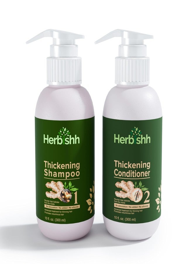 Herbishh Ginger Extract Thickening Shampoo and Hair Conditioner for Hair Thickening | Suitable for All Type Hair | Sulphates & Parabens Free - Image 1