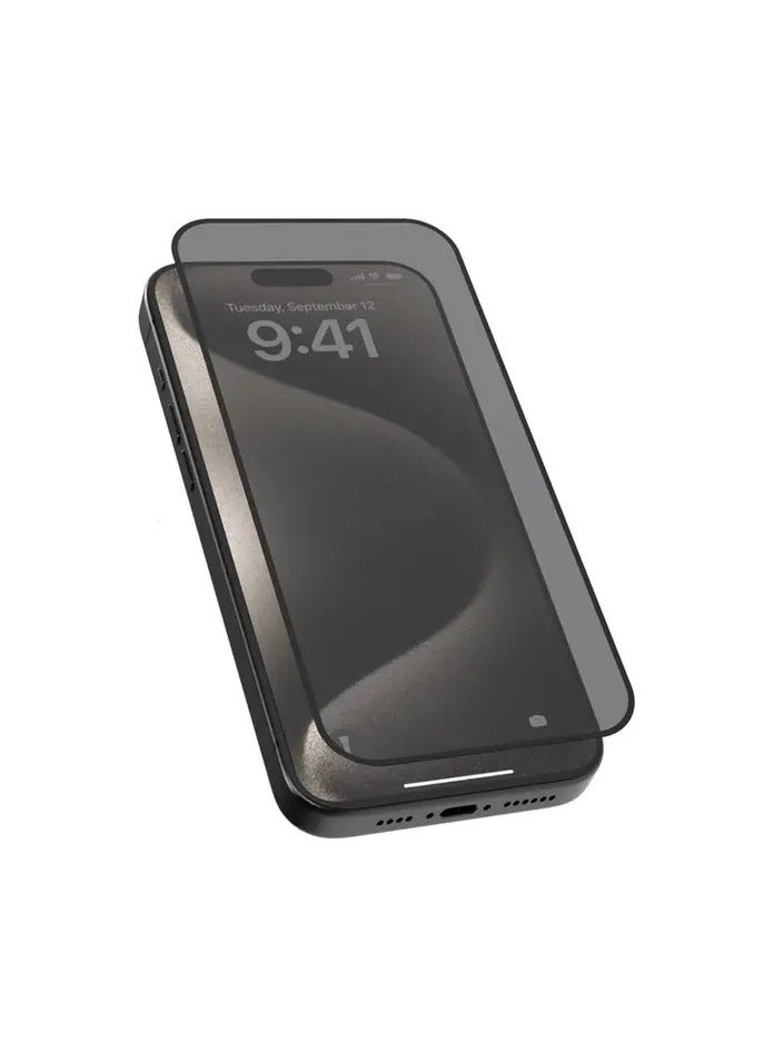 LEVELO 3D Privacy Screen Protector for iPhone 16 Pro Max with Super Smooth & Responsive Coating Finish / Resin Glue / High Silicone Aluminum Glass - Privacy - Image 1