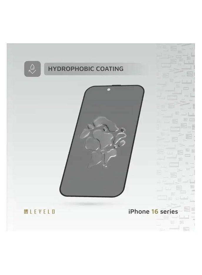 LEVELO 3D Privacy Screen Protector for iPhone 16 Pro Max with Super Smooth & Responsive Coating Finish / Resin Glue / High Silicone Aluminum Glass - Privacy - Image 4