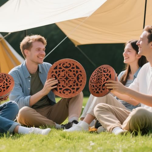 summvox 12 INCH Ocean Drum,Water Stream Drum,Rain Disk "Water-Fall",Sound Healing,Onomatopoeic Wooden Drum For Performance Accompaniment - Image 3