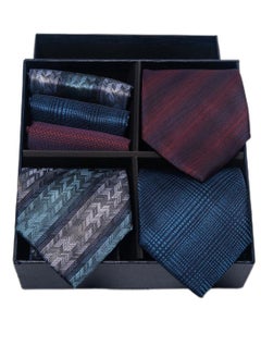 6pcs men's gift box set 3 ties 3 chest scarves fashion business tie square scarf set