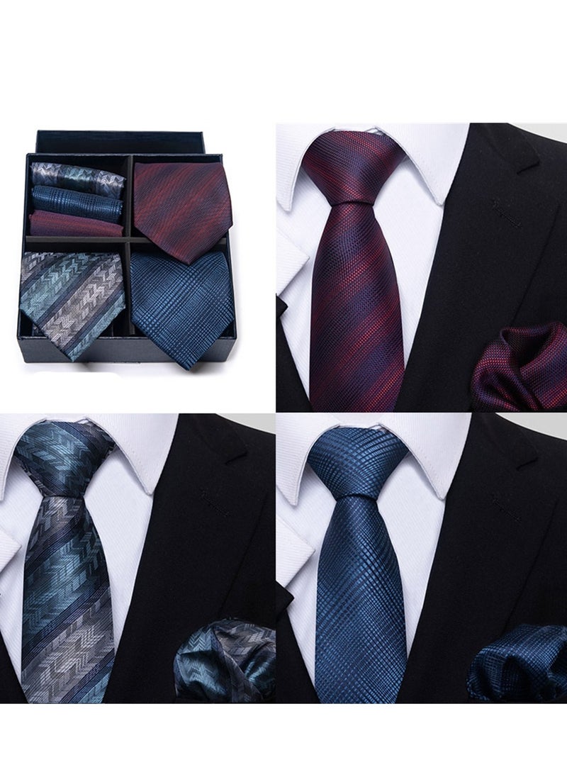 Generic - 6pcs men's gift box set 3 ties 3 chest scarves fashion business tie square scarf set - Image 1