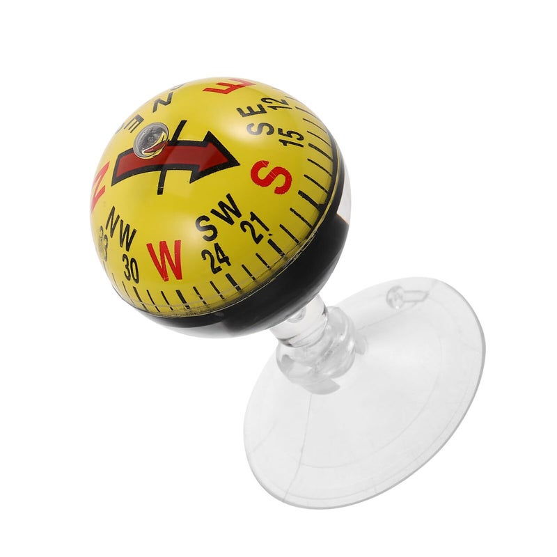 Yellow 38mm Car Compass Suction Cup Portable Dashboard Navigation Auto Marine Outdoor - Image 2