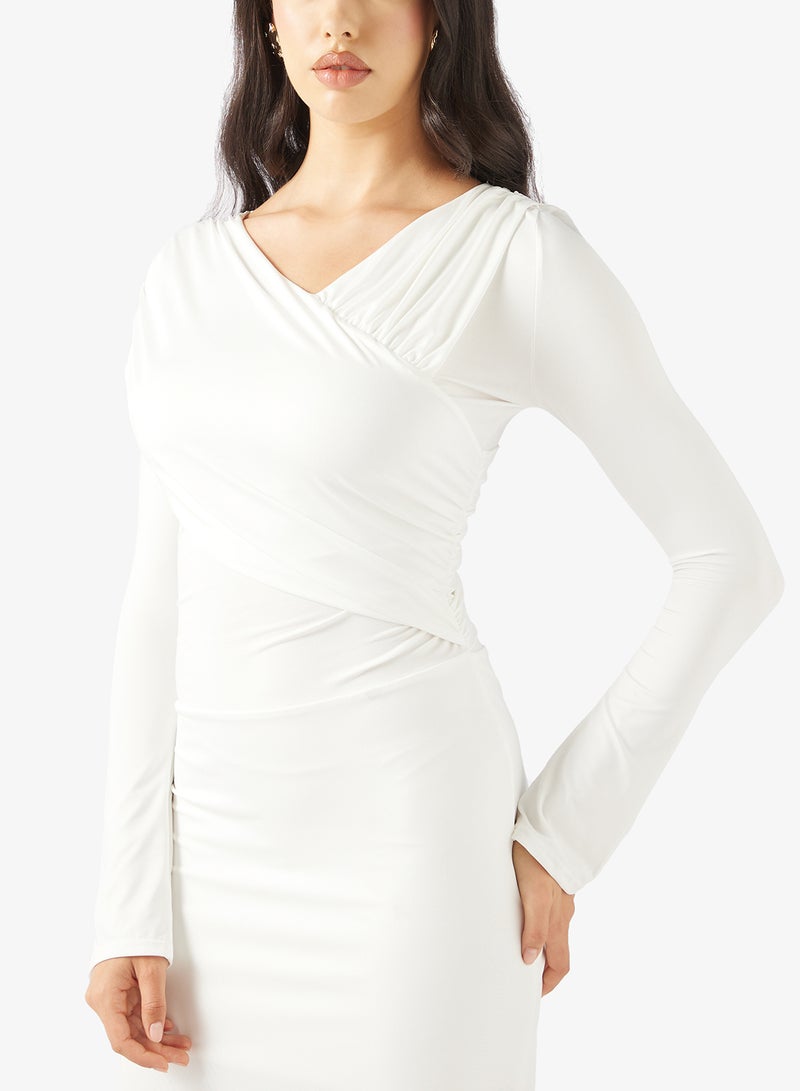 Ginger Draped Bodycon Dress - Image 3