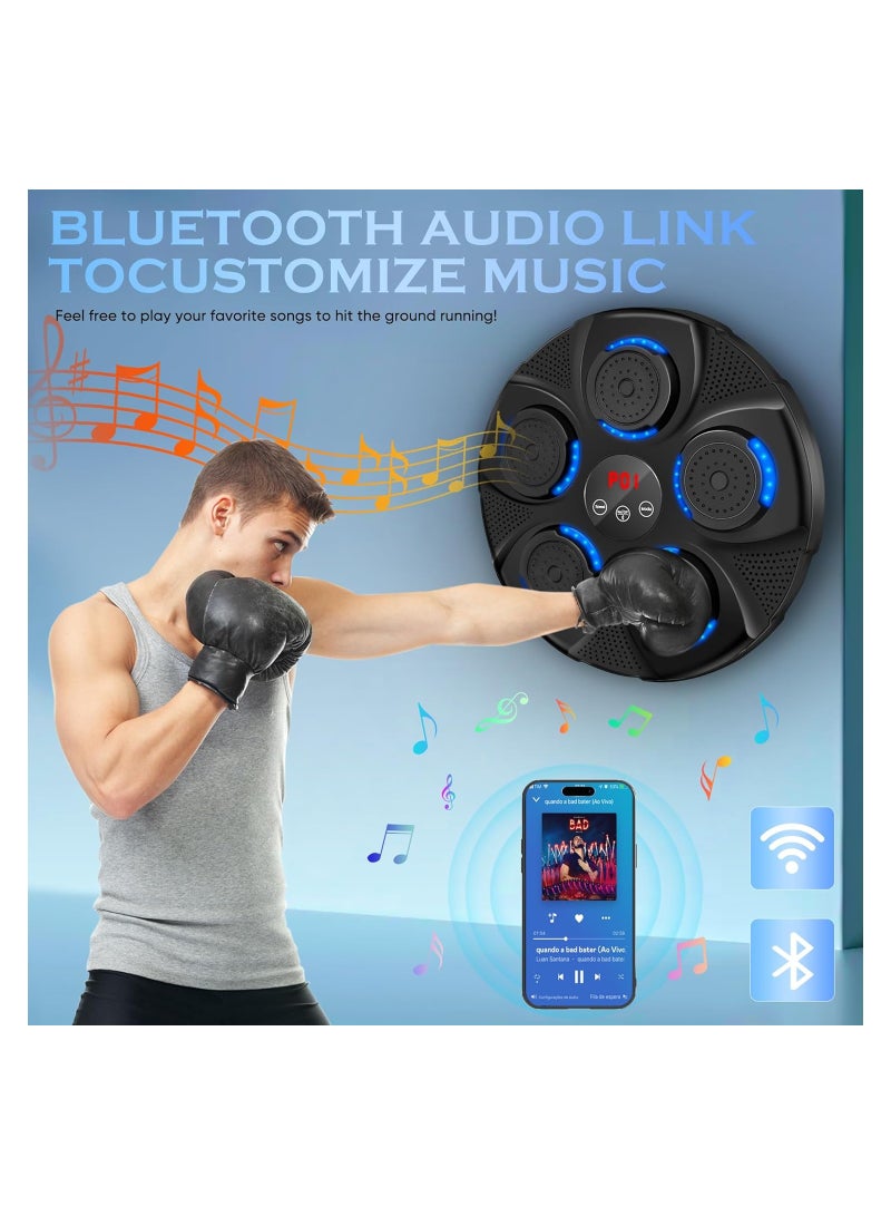 SOLARAE Smart Bluetooth Music Boxing Machine with Gloves - Wall-Mounted Target for Home Workouts, Suitable for Adults and Kids, Perfect for Indoor and Gym Use. - Image 2
